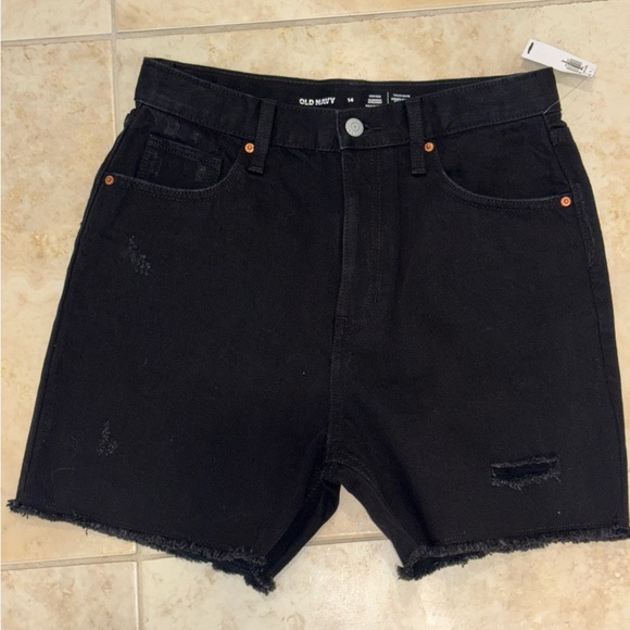 Old Navy Black High-Rise Denim Shorts nwt - Picture 1 of 9